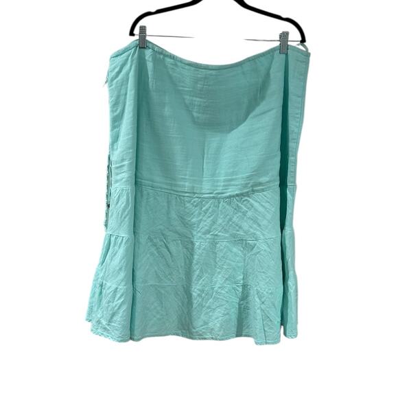 Gap Tiered Aqua Linen Skirt Drawstring and Zipper Waist Size 20 EUC - Picture 4 of 4